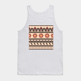 Native Indian style pattern with buffaloes and horses Tank Top